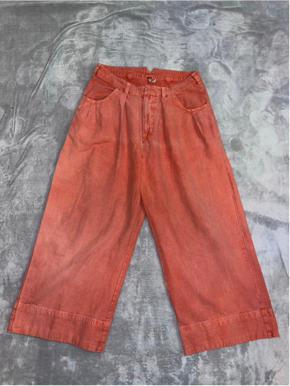 Free People Cropped Wide Leg Pants Orange Size 10
